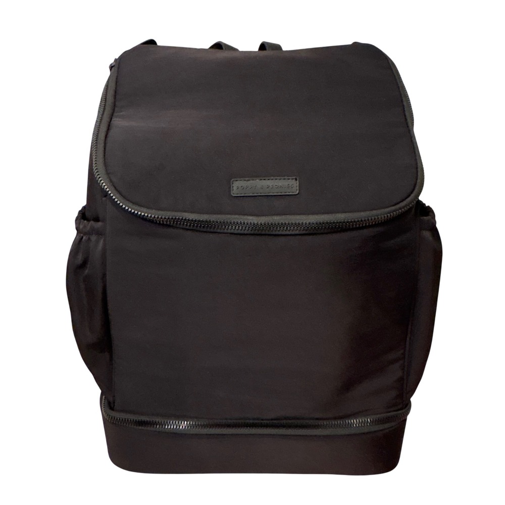 Poppy & Peonies Commuter Backpack Womens One Size Black Nylon Laptop Bag Travel